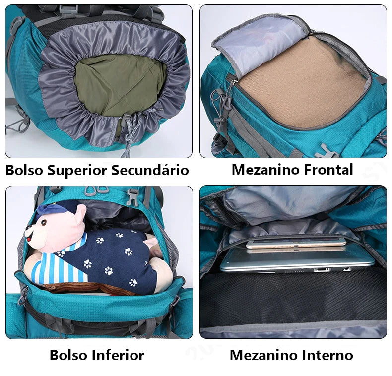 Mochila Cargueira Suporte de Alumínio Costas 60L